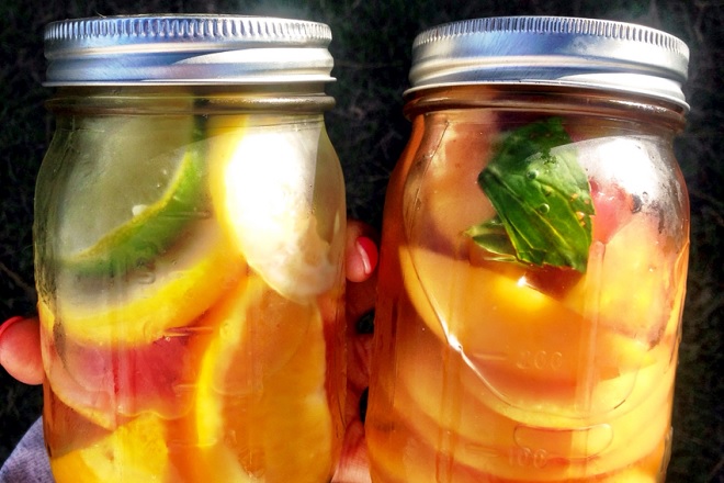 detox táo cam bạc hà