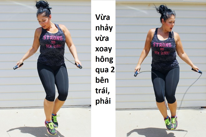 nhảy dây giảm cân xoay người