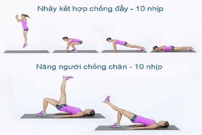 bước 1 và bước 2 trong bài tập giảm cân dành cho dân văn phòng