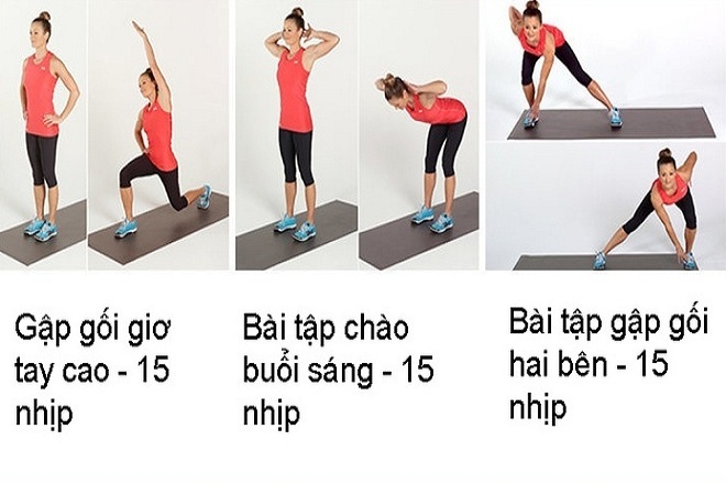 công đoạn 2 chú trọng các động tác gập gối