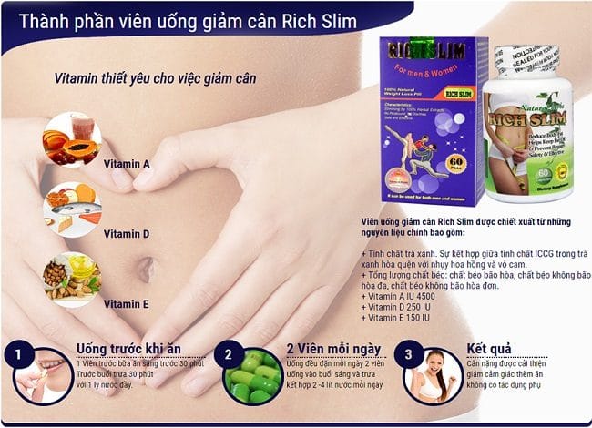 thuốc giảm cân rich slim giá bao nhiêu
